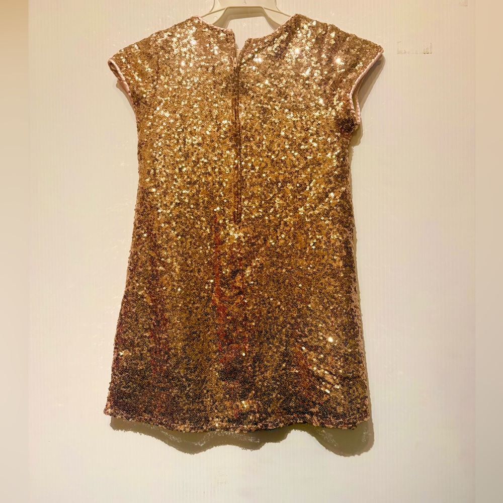 Gold Sequin Cap Sleeve Dress - Picture 2 of 4